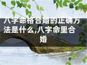 八字命格合婚的正确方法是什么,八字命里合婚