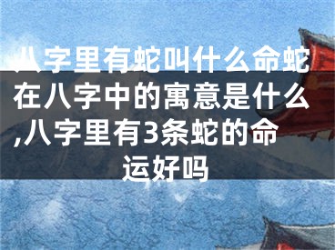 八字里有蛇叫什么命蛇在八字中的寓意是什么,八字里有3条蛇的命运好吗