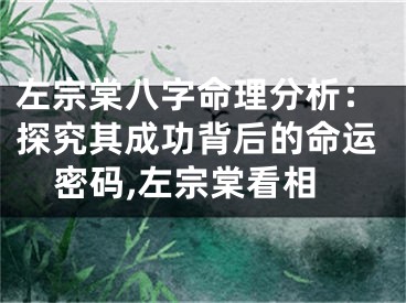 左宗棠八字命理分析：探究其成功背后的命运密码,左宗棠看相