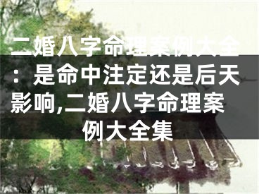 二婚八字命理案例大全：是命中注定还是后天影响,二婚八字命理案例大全集
