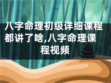 八字命理初级详细课程都讲了啥,八字命理课程视频