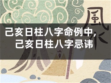 己亥日柱八字命例中,己亥日柱八字忌讳