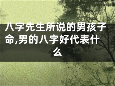 八字先生所说的男孩子命,男的八字好代表什么