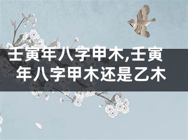 壬寅年八字甲木,壬寅年八字甲木还是乙木