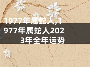 1977年属蛇人,1977年属蛇人2023年全年运势