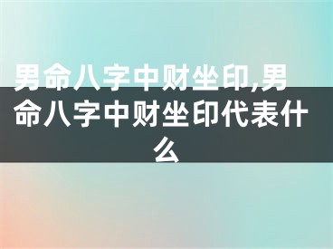 男命八字中财坐印,男命八字中财坐印代表什么