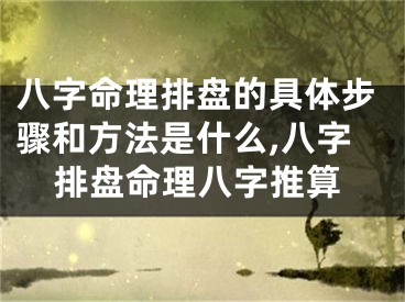 八字命理排盘的具体步骤和方法是什么,八字排盘命理八字推算