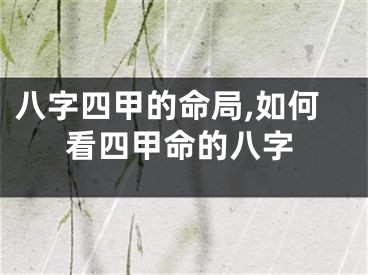 八字四甲的命局,如何看四甲命的八字
