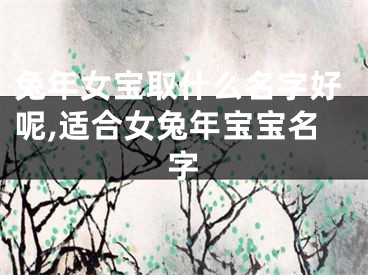 兔年女宝取什么名字好呢,适合女兔年宝宝名字