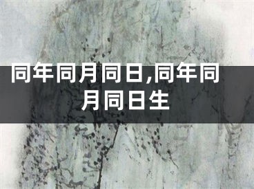 同年同月同日,同年同月同日生