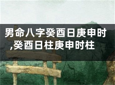 男命八字癸酉日庚申时,癸酉日柱庚申时柱