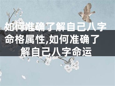 如何准确了解自己八字命格属性,如何准确了解自己八字命运