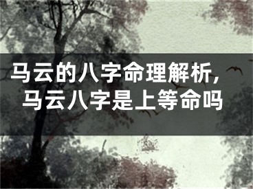 马云的八字命理解析,马云八字是上等命吗