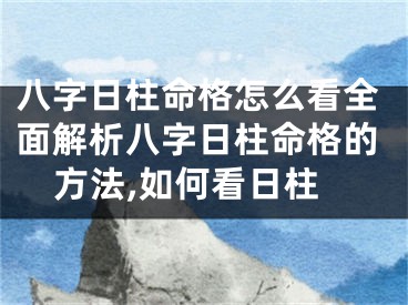 八字日柱命格怎么看全面解析八字日柱命格的方法,如何看日柱