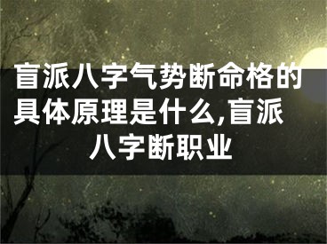 盲派八字气势断命格的具体原理是什么,盲派八字断职业