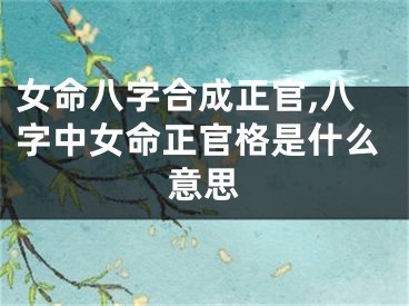 女命八字合成正官,八字中女命正官格是什么意思