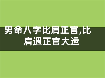 男命八字比肩正官,比肩遇正官大运
