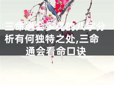 三命通会多亮的八字分析有何独特之处,三命通会看命口诀