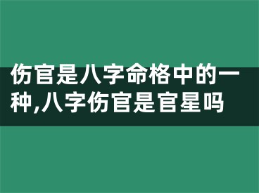 伤官是八字命格中的一种,八字伤官是官星吗