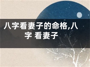 八字看妻子的命格,八字 看妻子