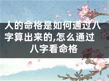 人的命格是如何通过八字算出来的,怎么通过八字看命格