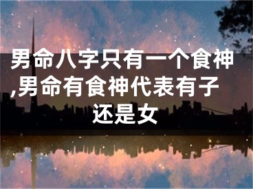 男命八字只有一个食神,男命有食神代表有子还是女