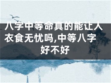 八字中等命真的能让人衣食无忧吗,中等八字好不好