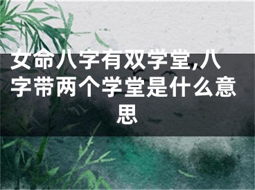 女命八字有双学堂,八字带两个学堂是什么意思