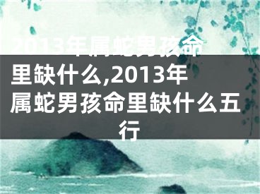 2013年属蛇男孩命里缺什么,2013年属蛇男孩命里缺什么五行