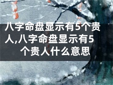 八字命盘显示有5个贵人,八字命盘显示有5个贵人什么意思