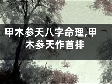 甲木参天八字命理,甲木参天作首排