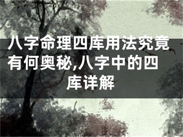 八字命理四库用法究竟有何奥秘,八字中的四库详解