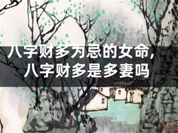 八字财多为忌的女命,八字财多是多妻吗