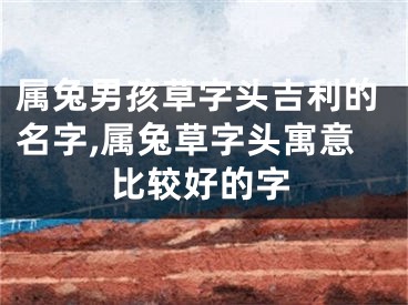 属兔男孩草字头吉利的名字,属兔草字头寓意比较好的字