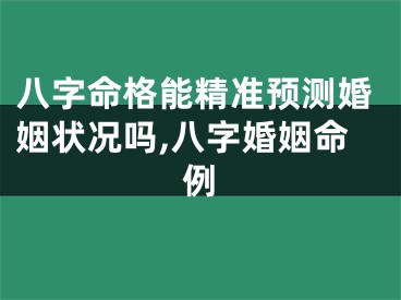 八字命格能精准预测婚姻状况吗,八字婚姻命例