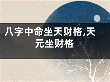 八字中命坐天财格,天元坐财格