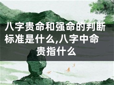 八字贵命和强命的判断标准是什么,八字中命贵指什么