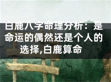 白鹿八字命理分析：是命运的偶然还是个人的选择,白鹿算命