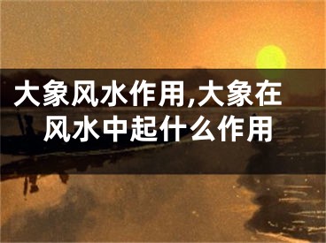 大象风水作用,大象在风水中起什么作用