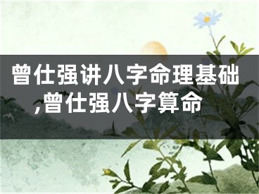 曾仕强讲八字命理基础,曾仕强八字算命