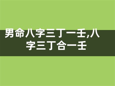 男命八字三丁一壬,八字三丁合一壬