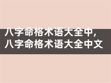 八字命格术语大全中,八字命格术语大全中文