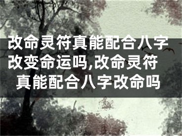 改命灵符真能配合八字改变命运吗,改命灵符真能配合八字改命吗