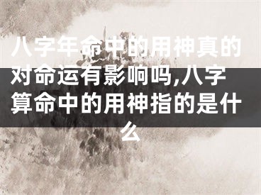 八字年命中的用神真的对命运有影响吗,八字算命中的用神指的是什么