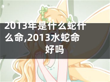 2013年是什么蛇什么命,2013水蛇命好吗
