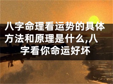 八字命理看运势的具体方法和原理是什么,八字看你命运好坏