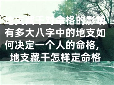 地支藏干对命格的影响有多大八字中的地支如何决定一个人的命格,地支藏干怎样定命格