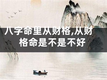 八字命里从财格,从财格命是不是不好