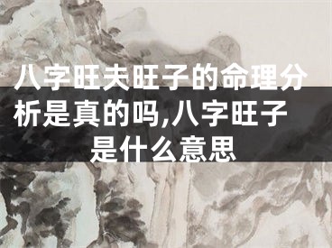 八字旺夫旺子的命理分析是真的吗,八字旺子是什么意思