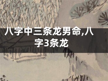 八字中三条龙男命,八字3条龙